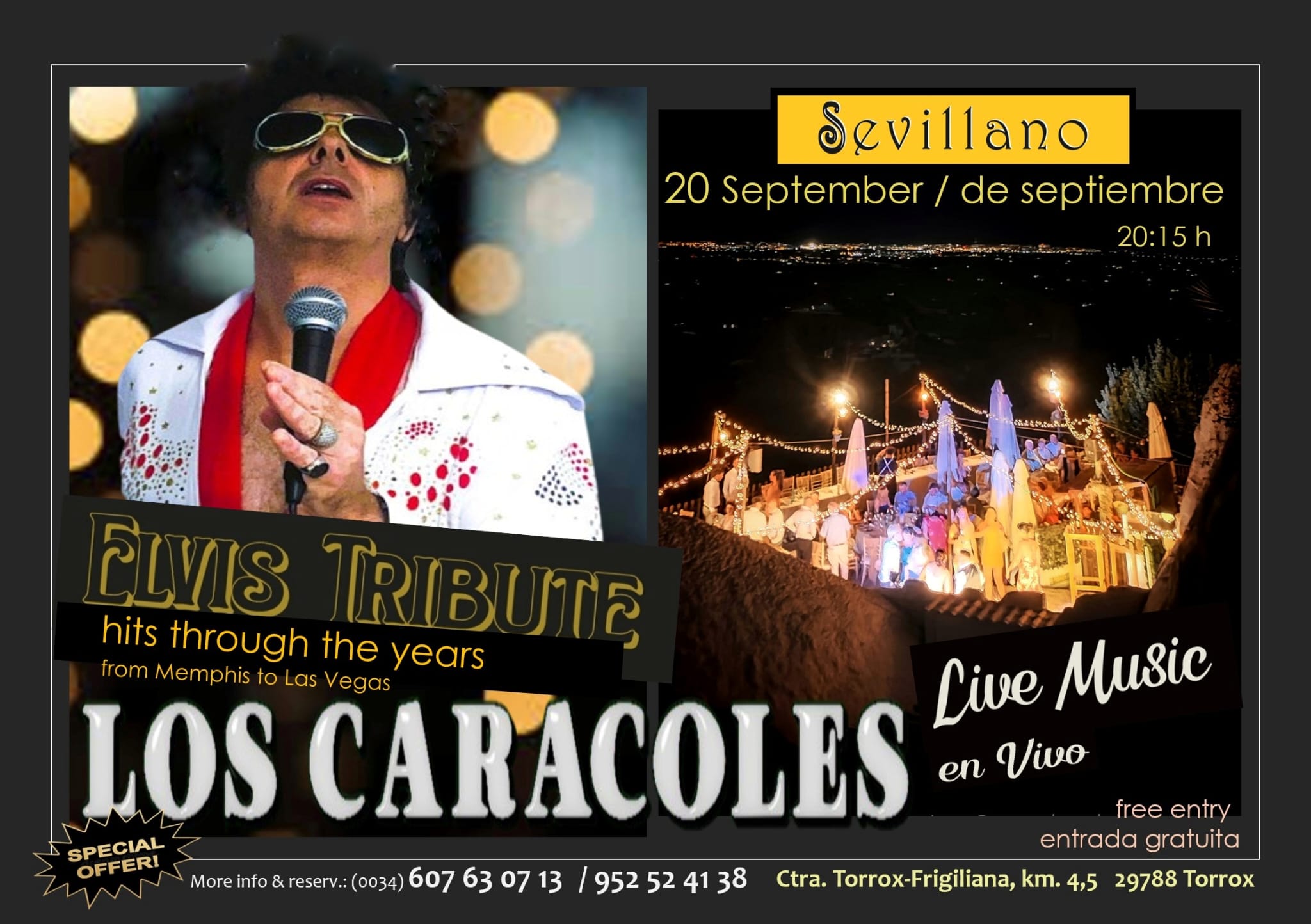 Elvis Presley Tribute Artist live at Los Carocoles, Frigiliana, Spain 